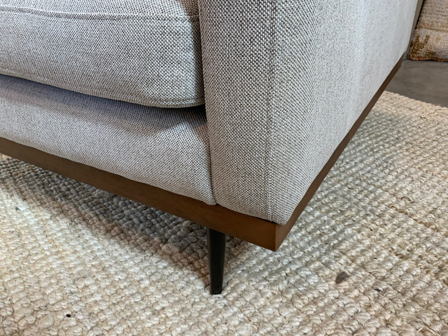 Modern Design Upholstered Arm Chairs - Wood Front