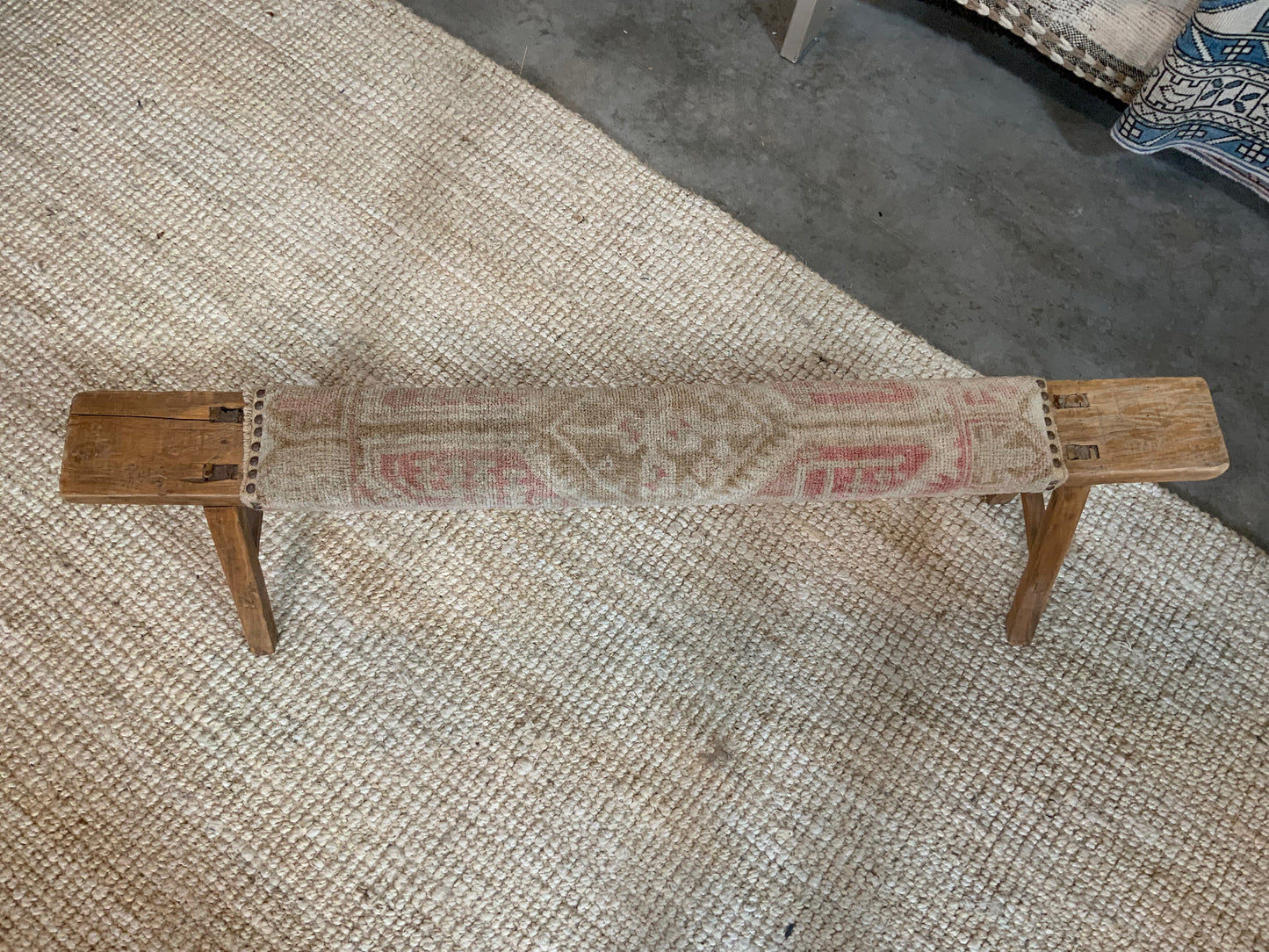 Vintage Turkish Upholstered Entryway Bench - CB102