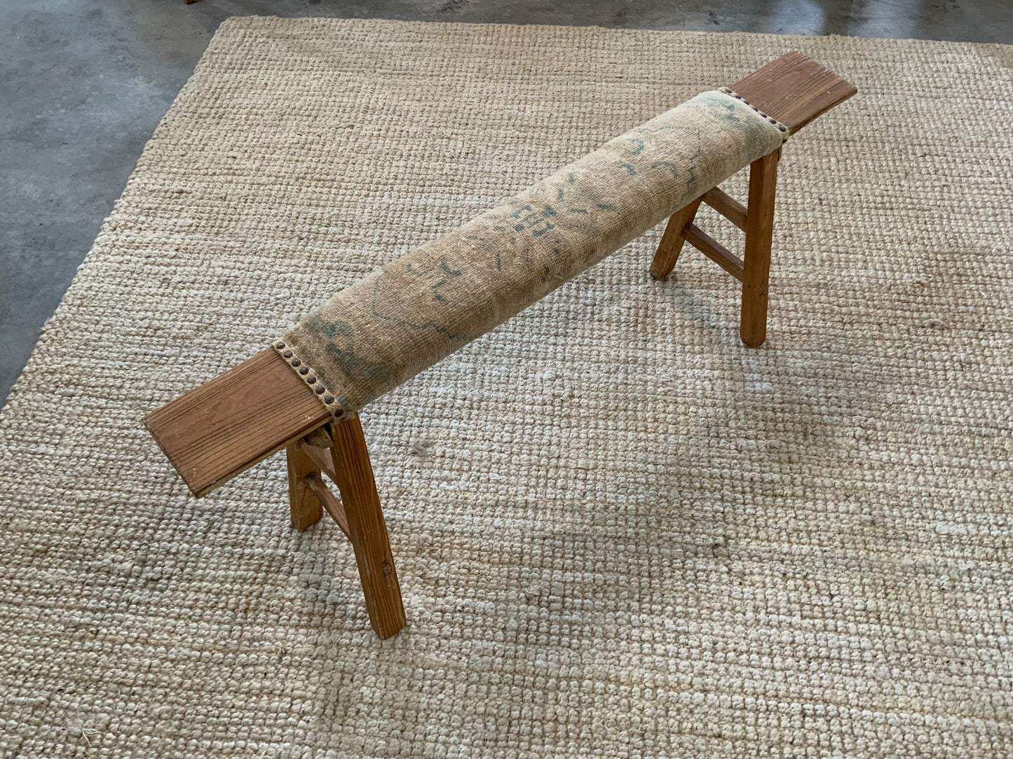 Vintage Turkish Upholstered Entryway Bench - CB106