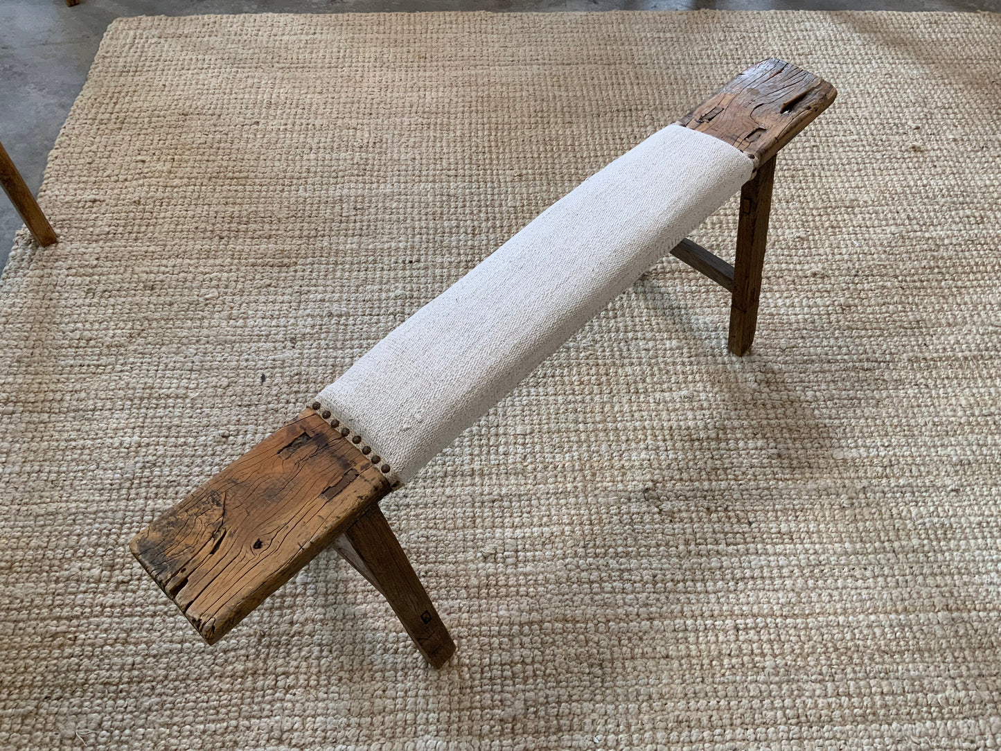 Vintage Turkish Upholstered Entryway Bench - CB300