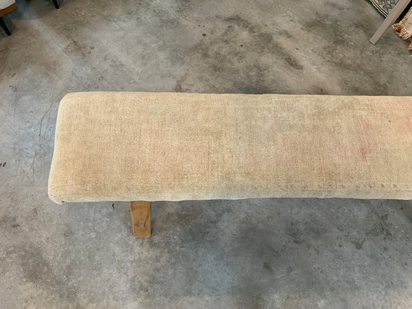 LG - Vintage Rug Upholstered Wood Bench