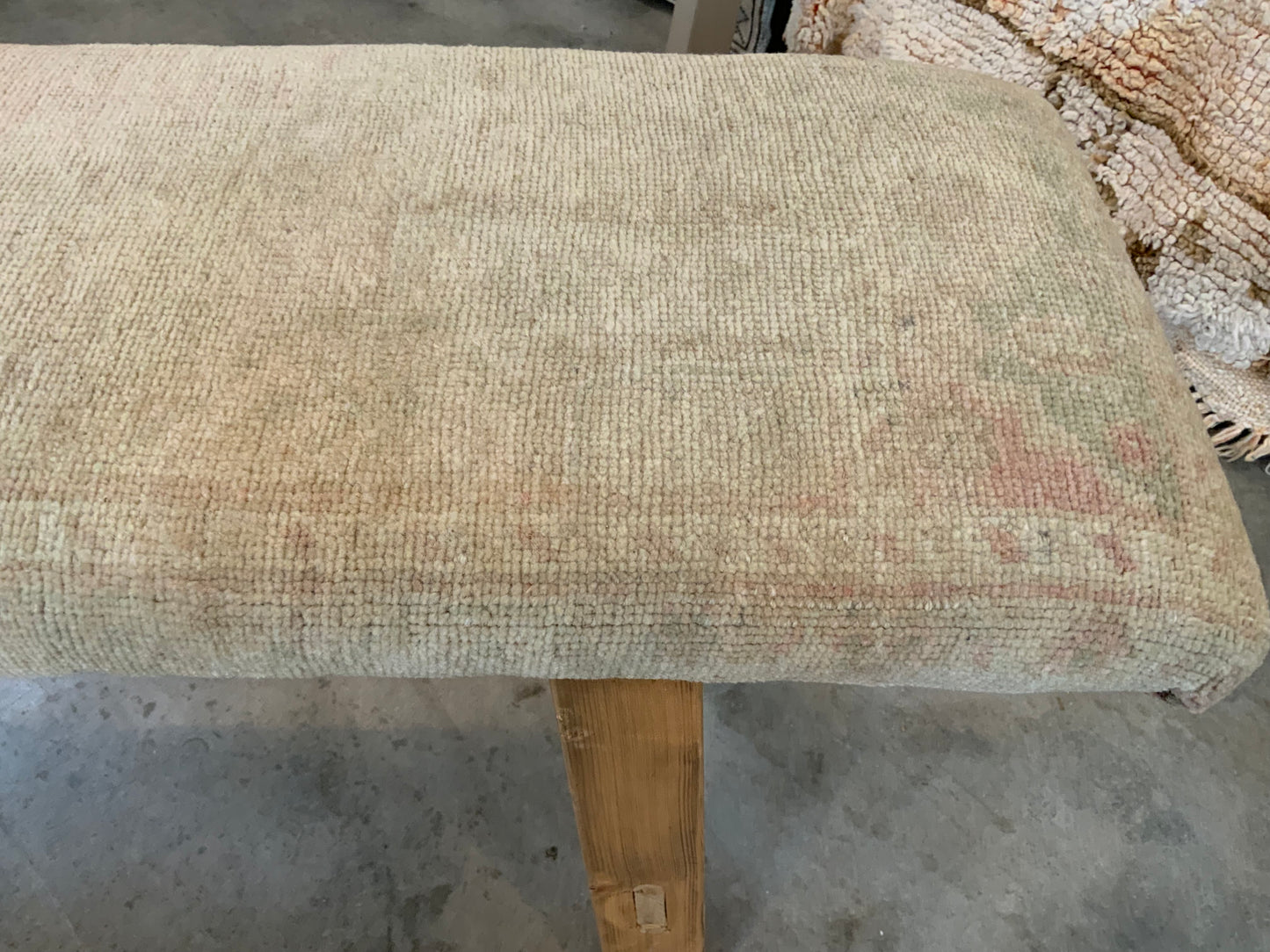 LG - Vintage Rug Upholstered Wood Bench
