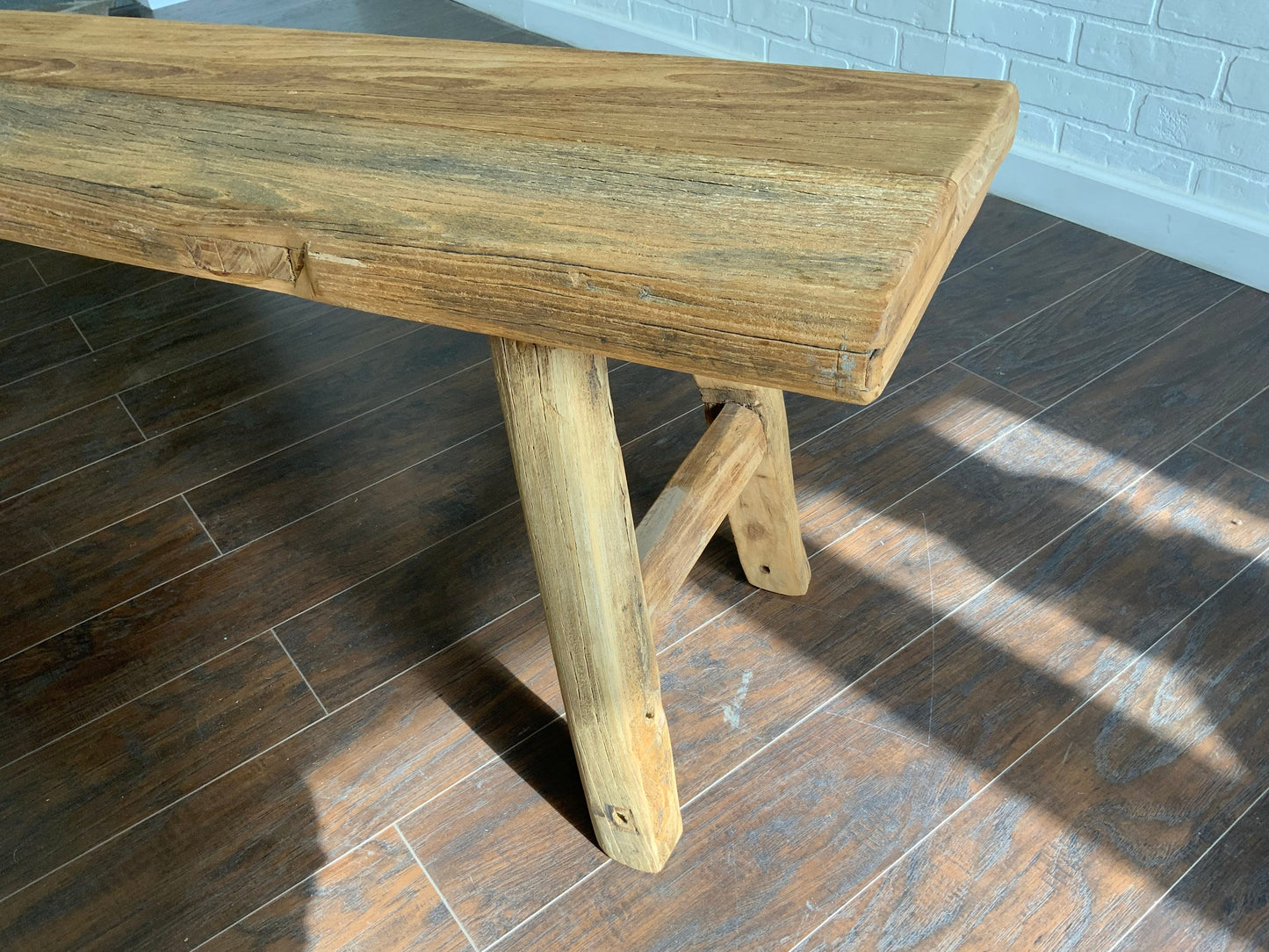 Reclaimed Elm 5’7” Entryway Bench