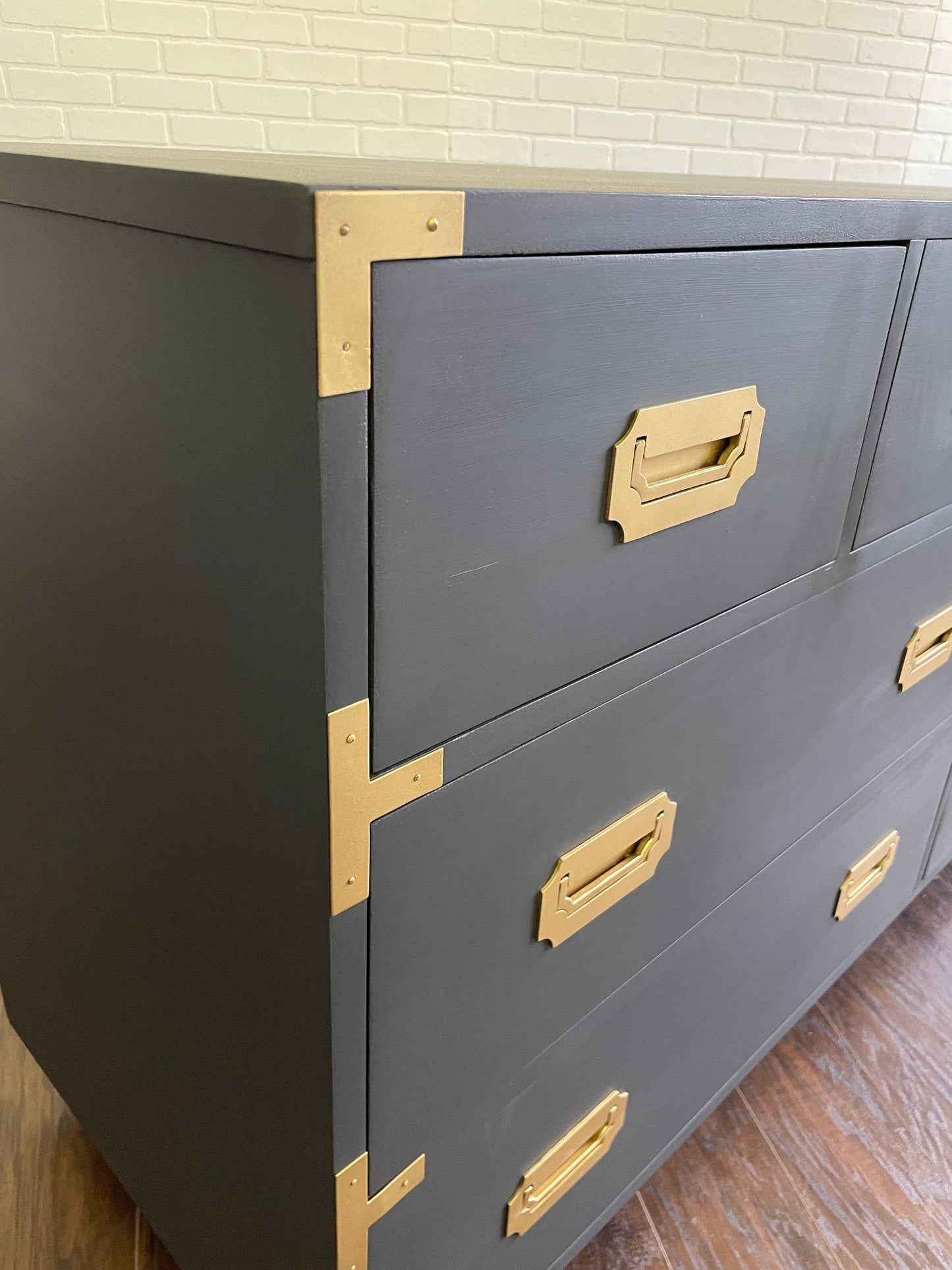 Vintage 6 Drawer MCM Design Dresser - Charcoal