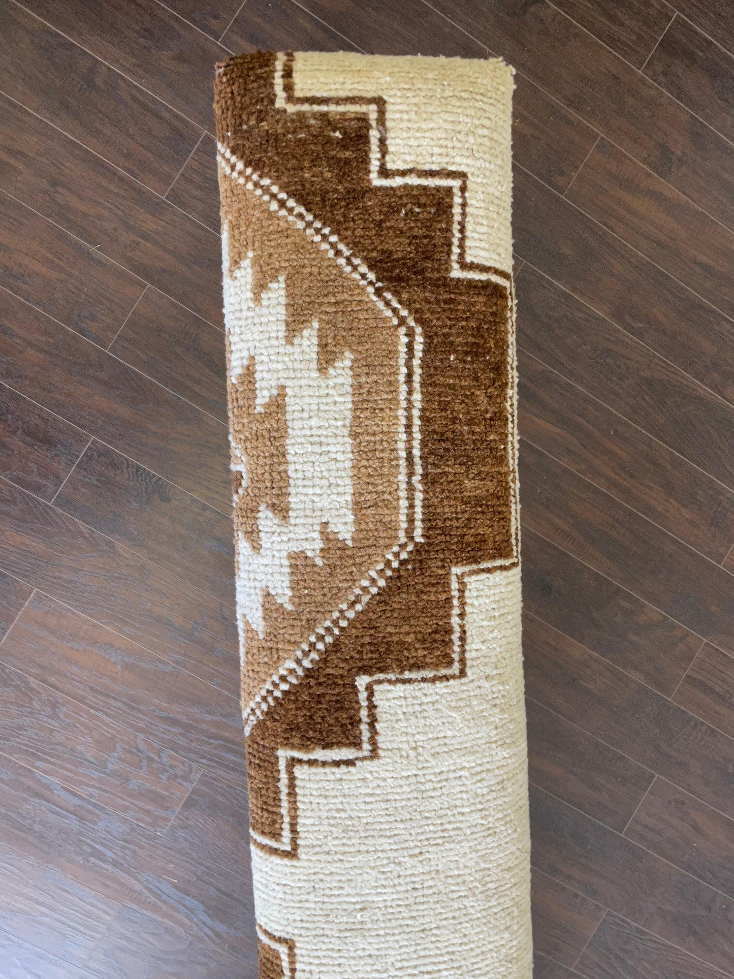 LG - Vintage Rug Upholstered Bleached Wood Bench