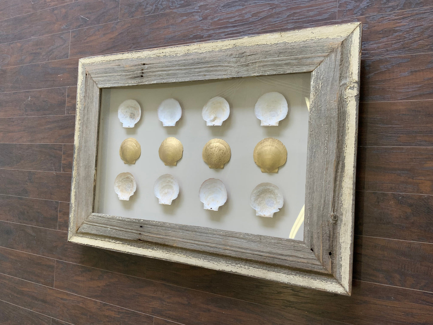 LG - Rectangle Reclaimed Wood Shadow Box - 31” x 45” - 12 Scallops