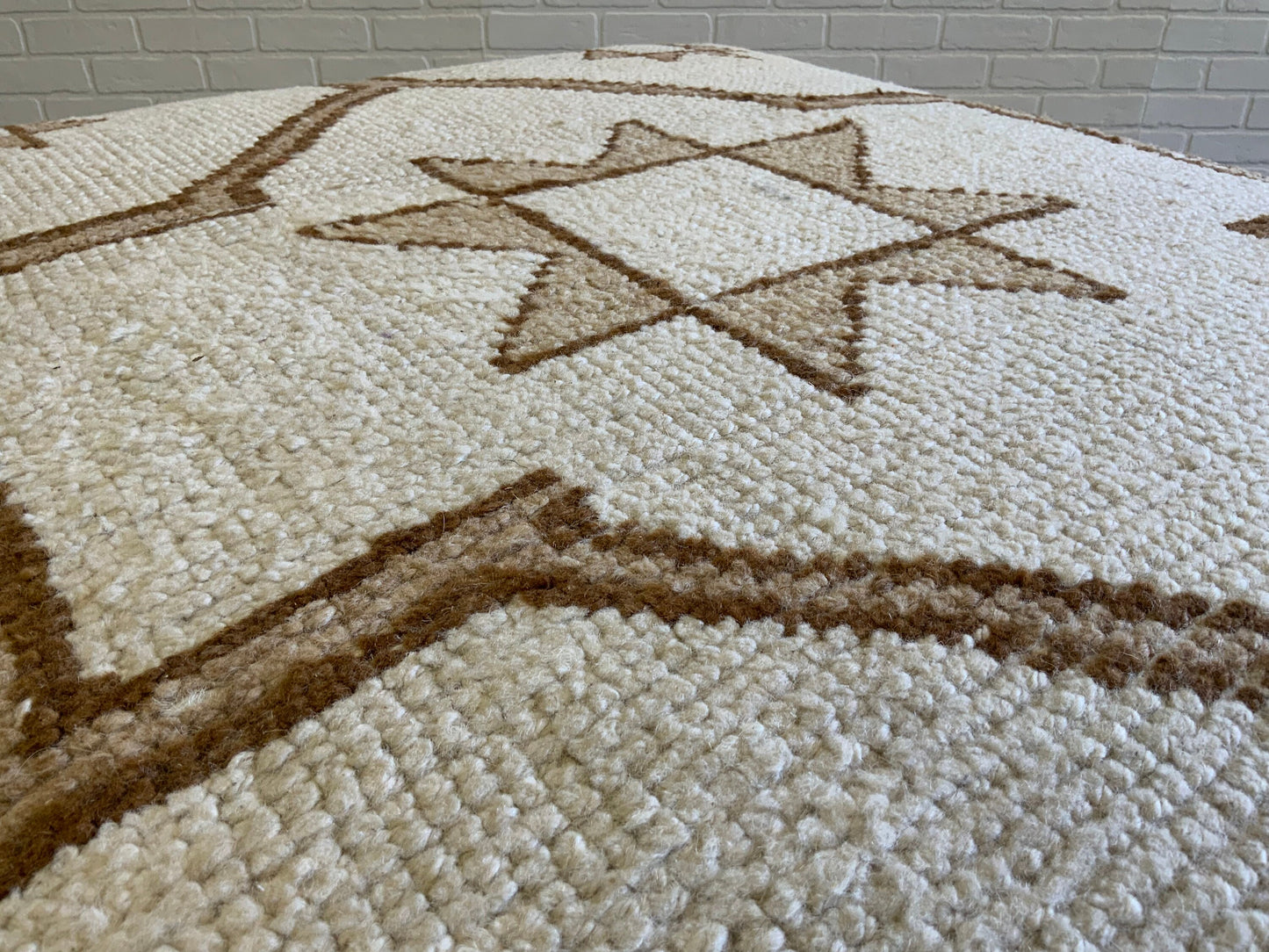 Handcrafted Vintage Rug Upholstered Ottoman