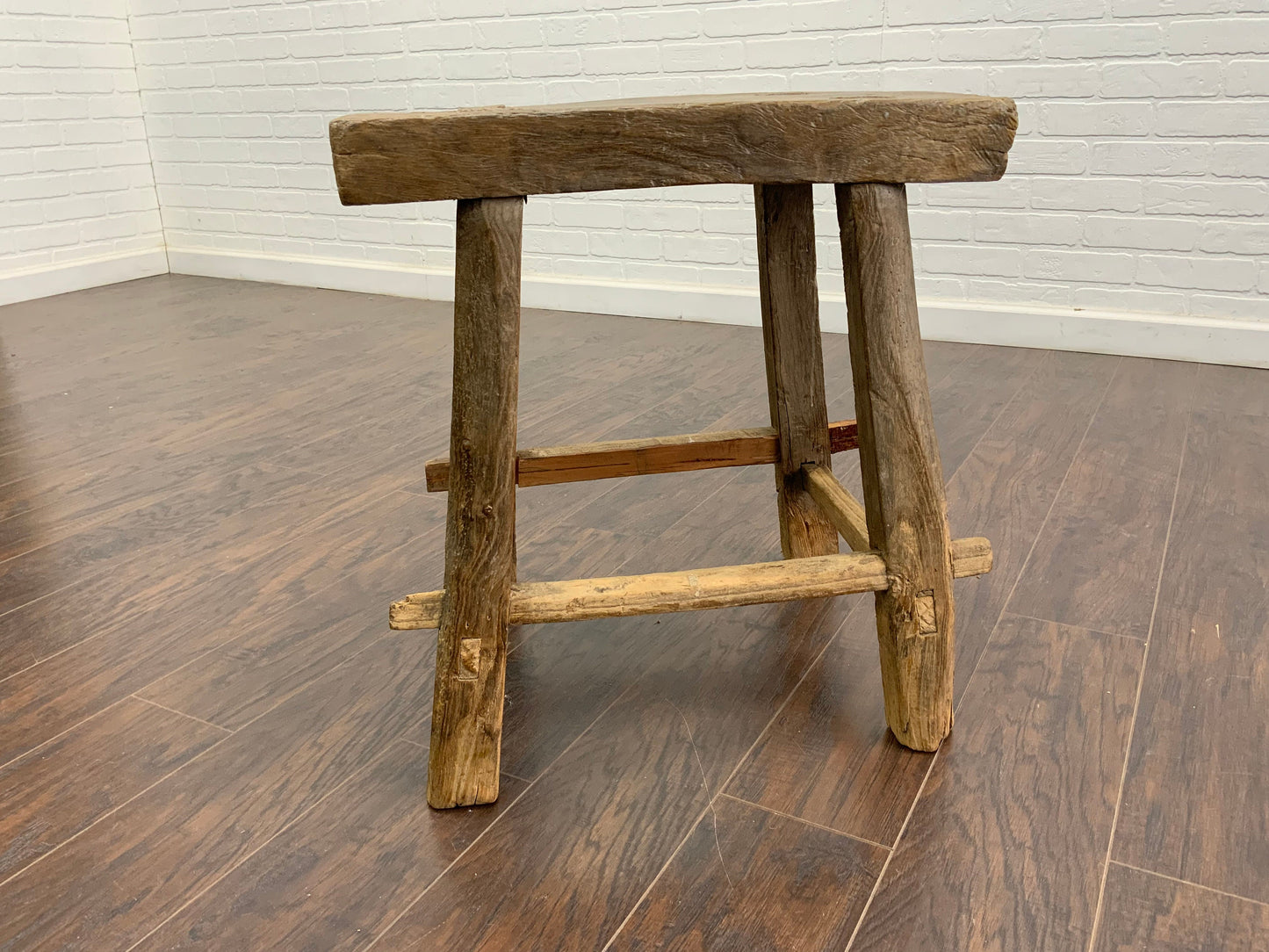 Vintage Reclaimed Elm Wood Seat