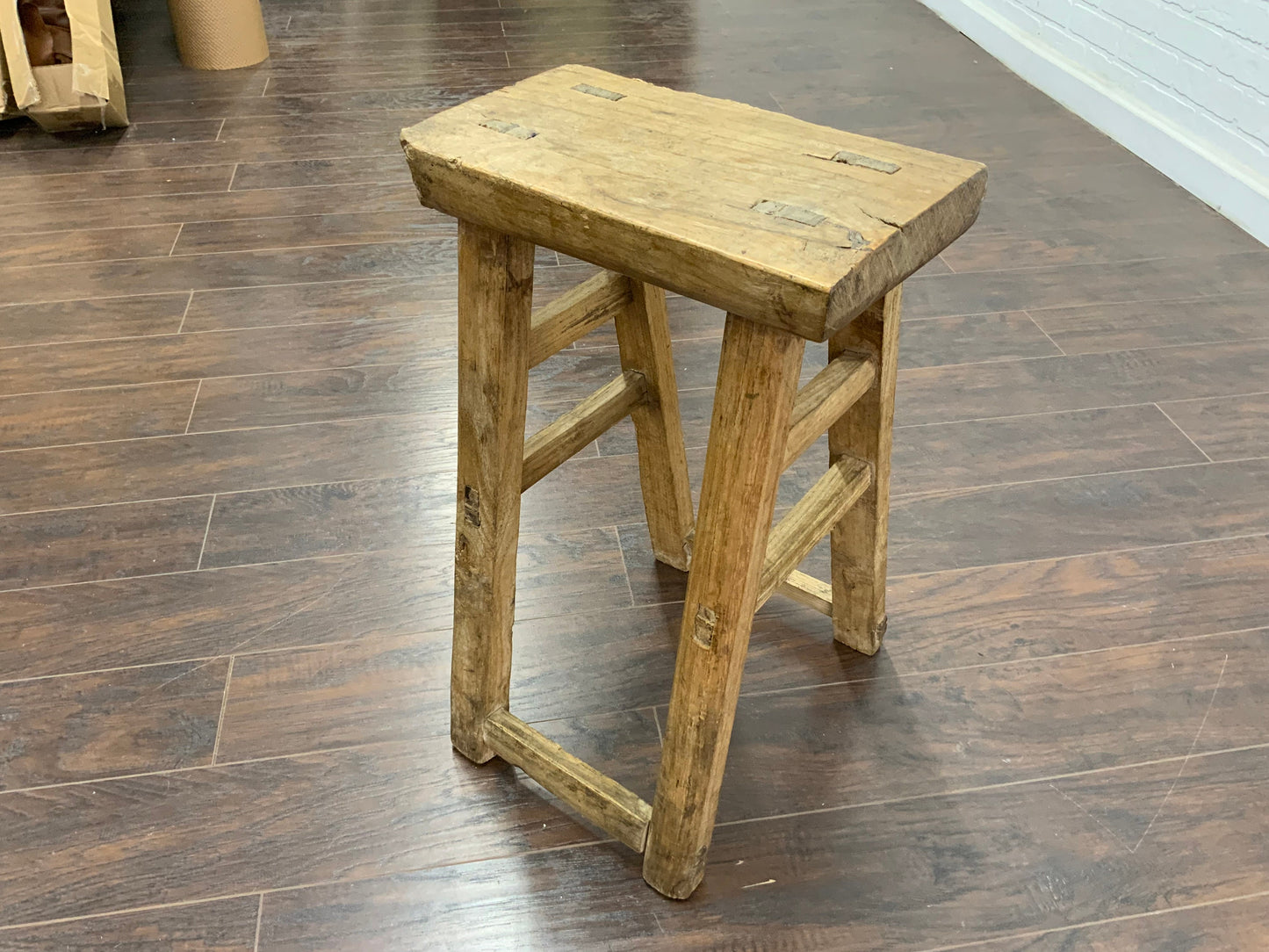 Vintage Reclaimed Elm Wood Seat