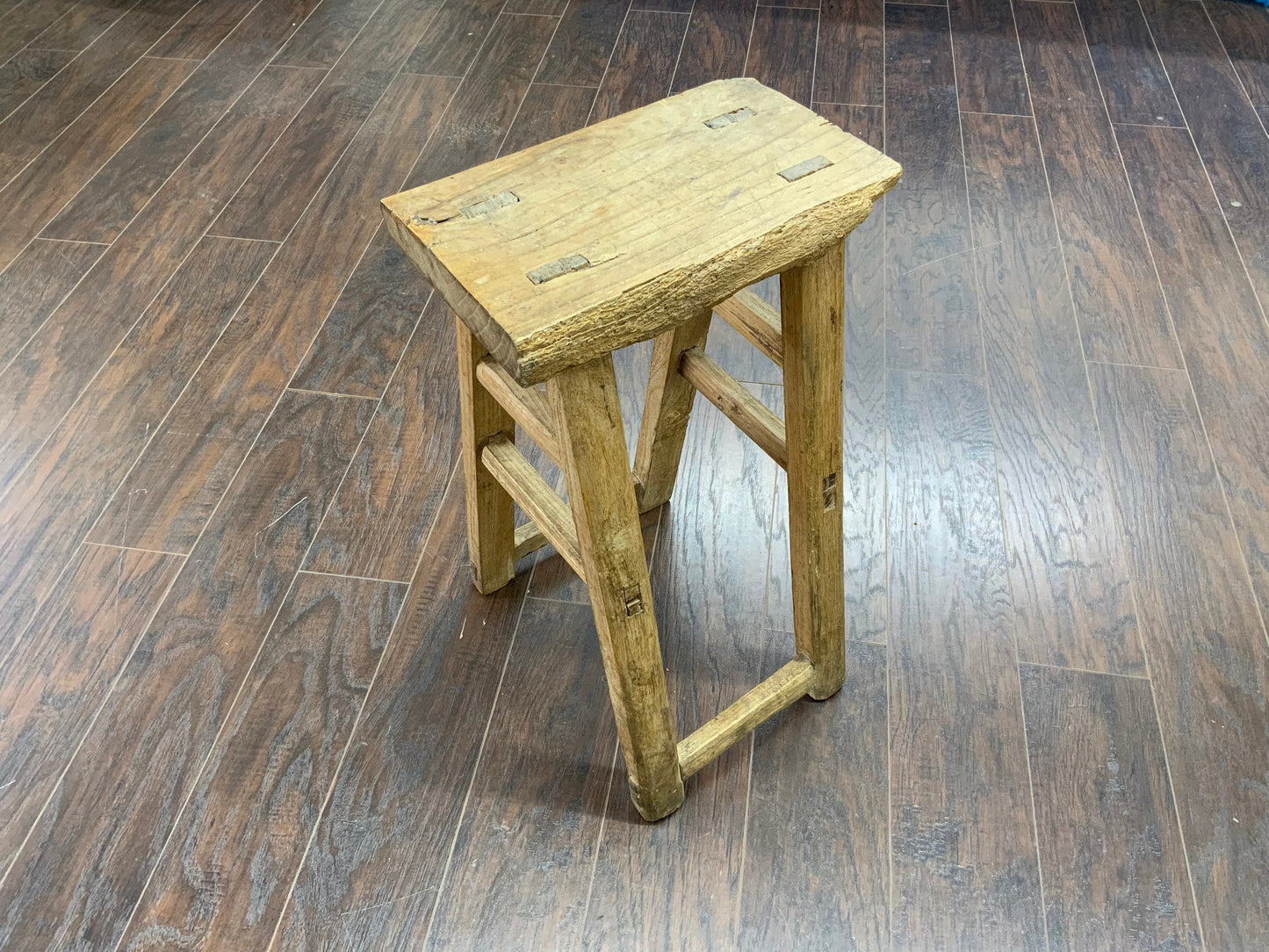 Vintage Reclaimed Elm Wood Seat