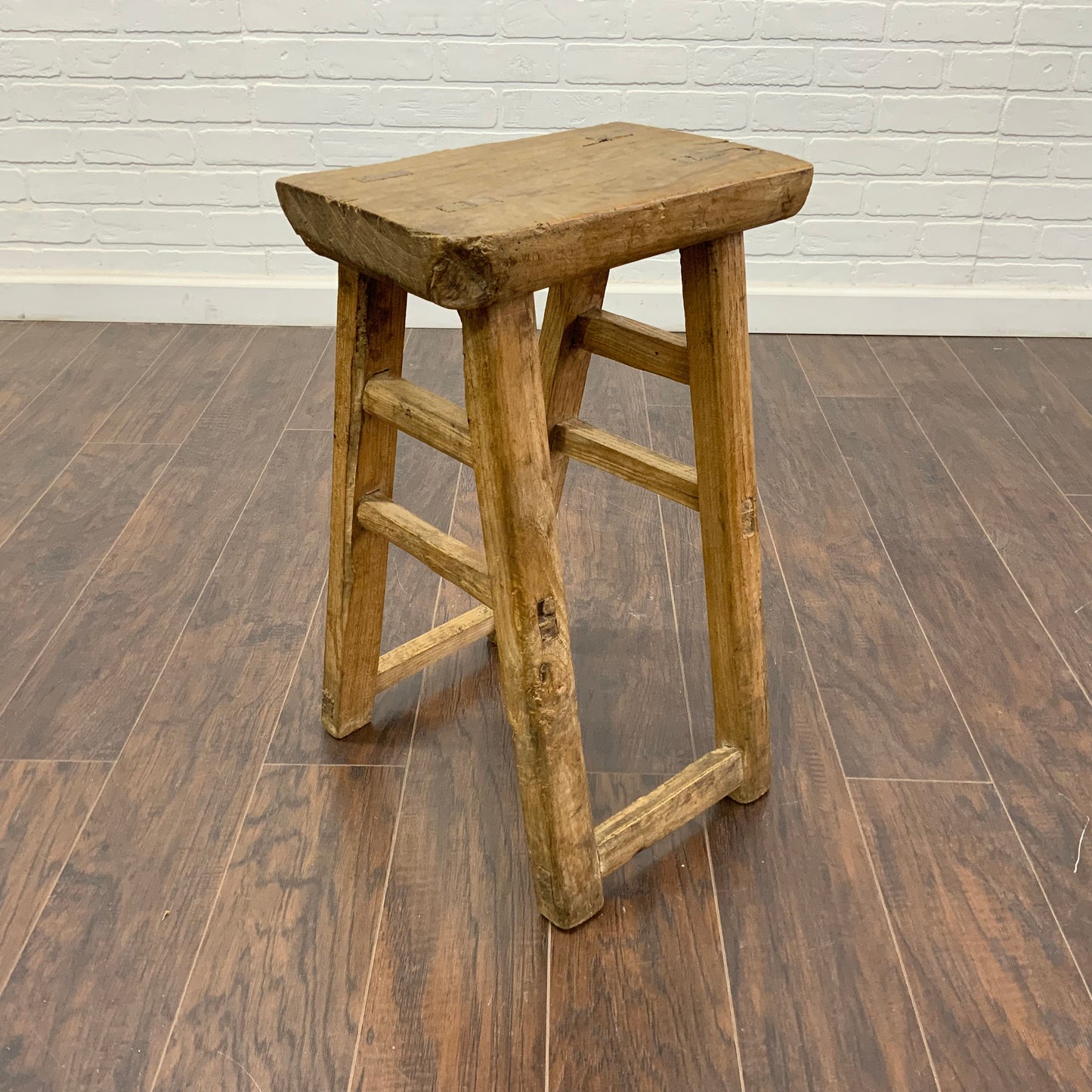 Vintage Reclaimed Elm Wood Seat