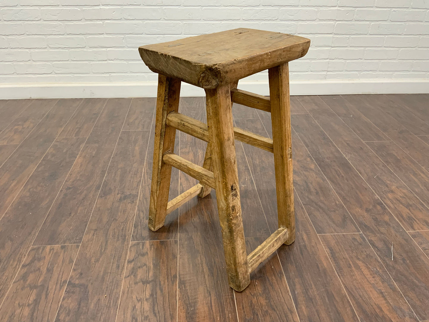 Vintage Reclaimed Elm Wood Seat