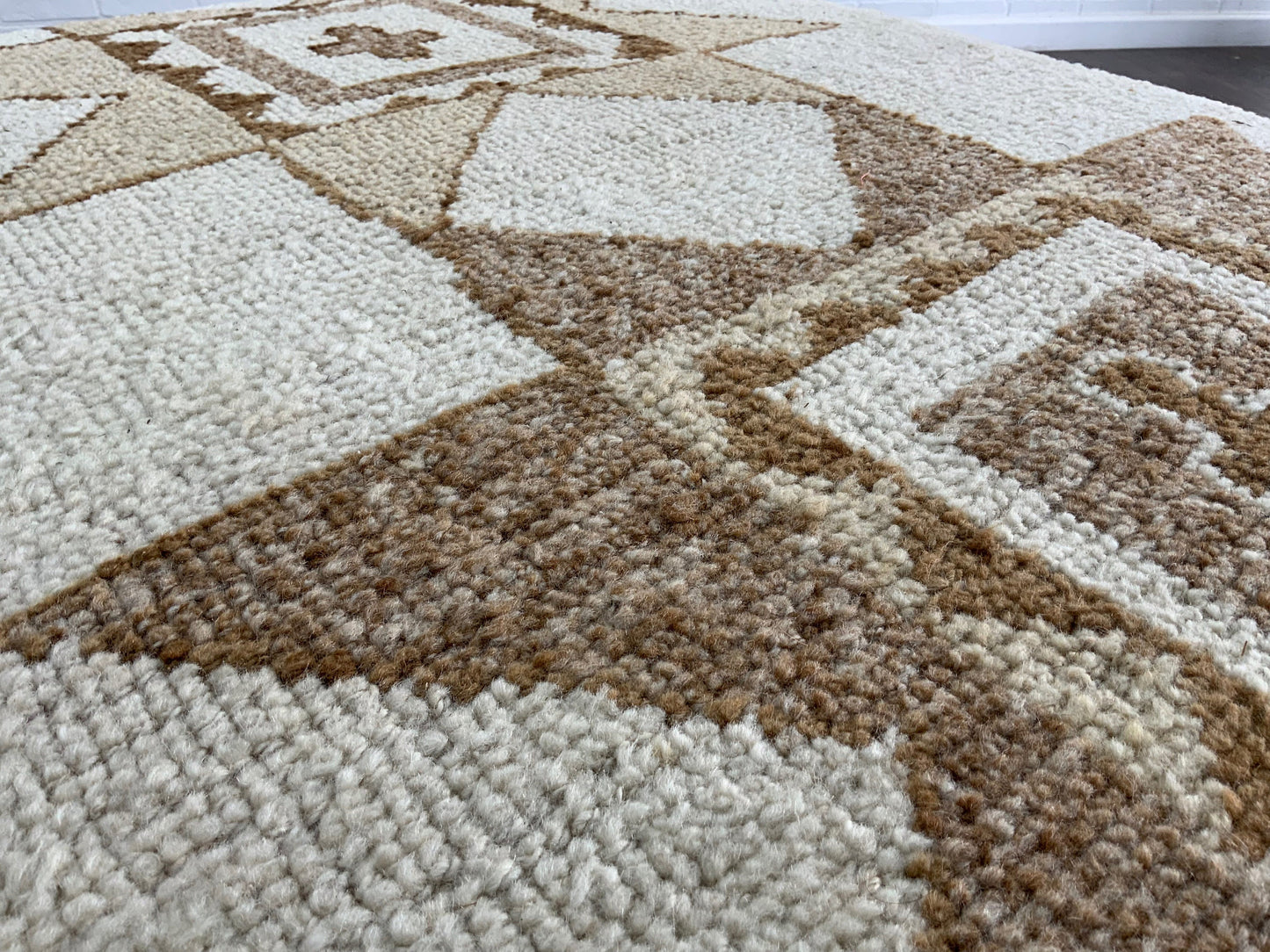 Handcrafted Vintage Rug Upholstered Ottoman