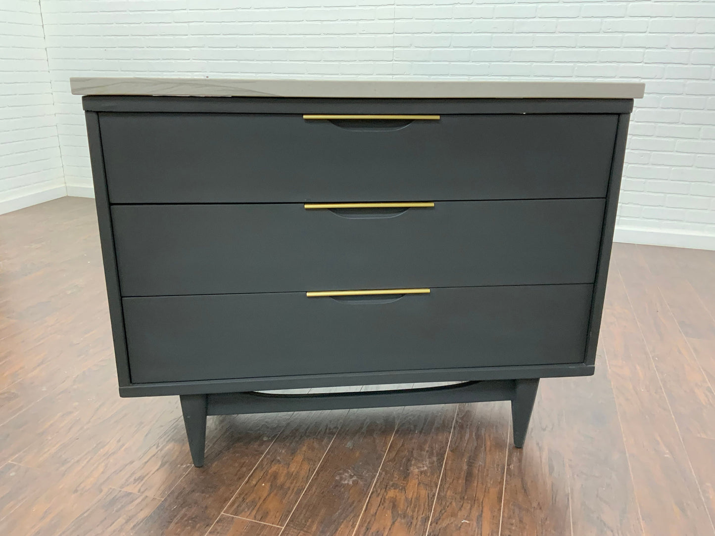 Vintage 3 Drawer MCM Design Bathroom Vanity - Charcoal