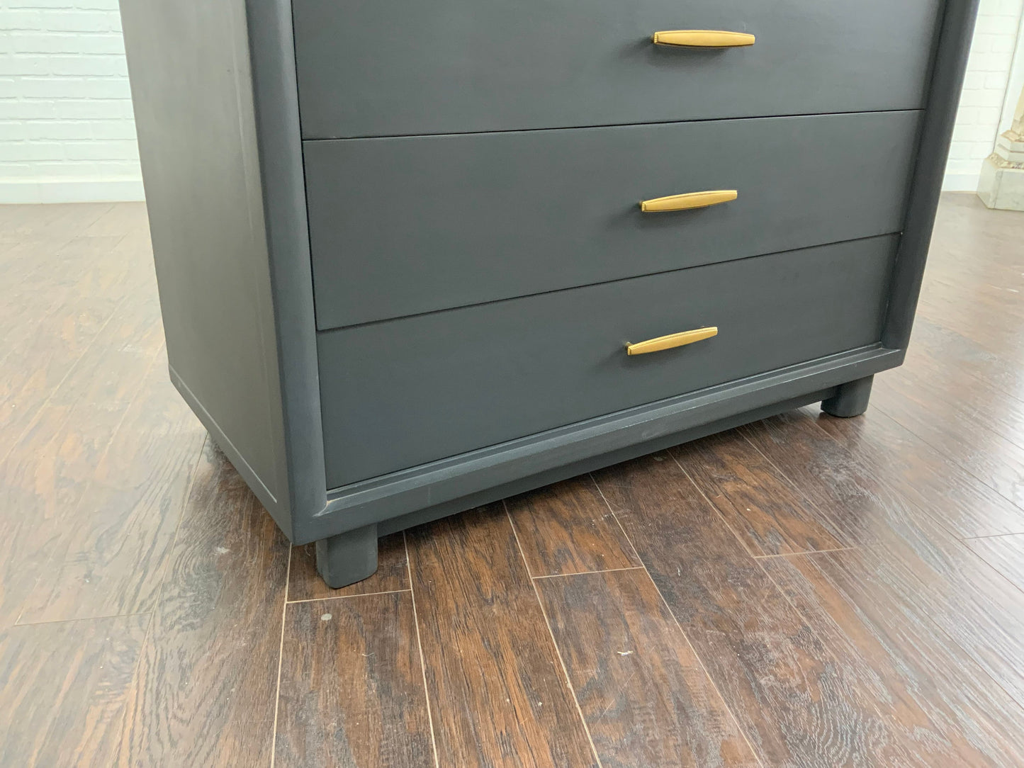 Vintage 4 Drawer MCM Design Bathroom Vanity - Charcoal