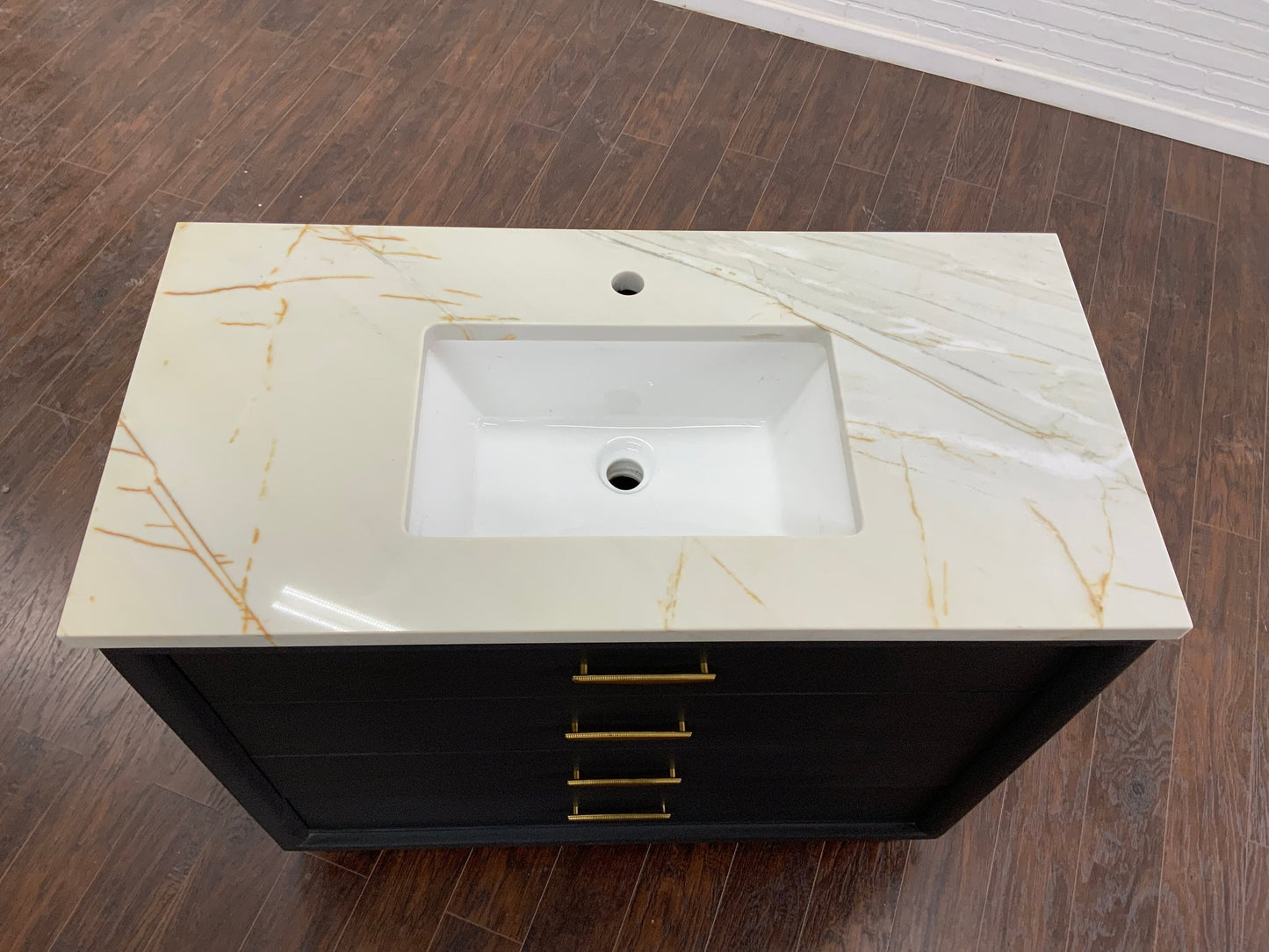 Vintage 4 Drawer MCM Design Bathroom Vanity - Charcoal
