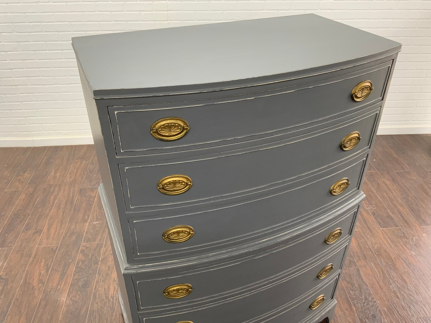 Vintage Traditional Tall Chest of Drawers - Slate Gray