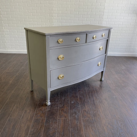 Vintage Single Bow Dresser - Ash Gray