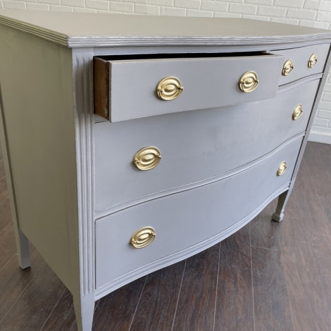 Vintage Single Bow Dresser - Ash Gray