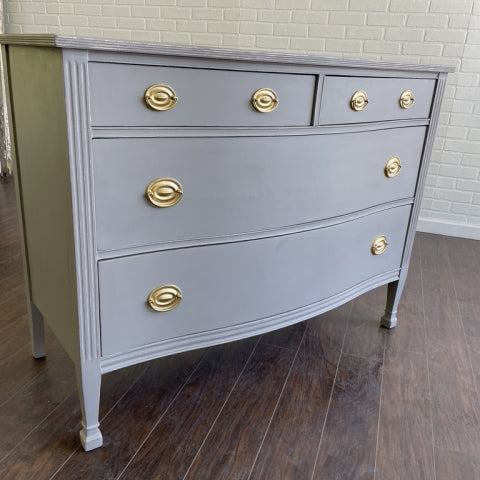 Vintage Single Bow Dresser - Ash Gray