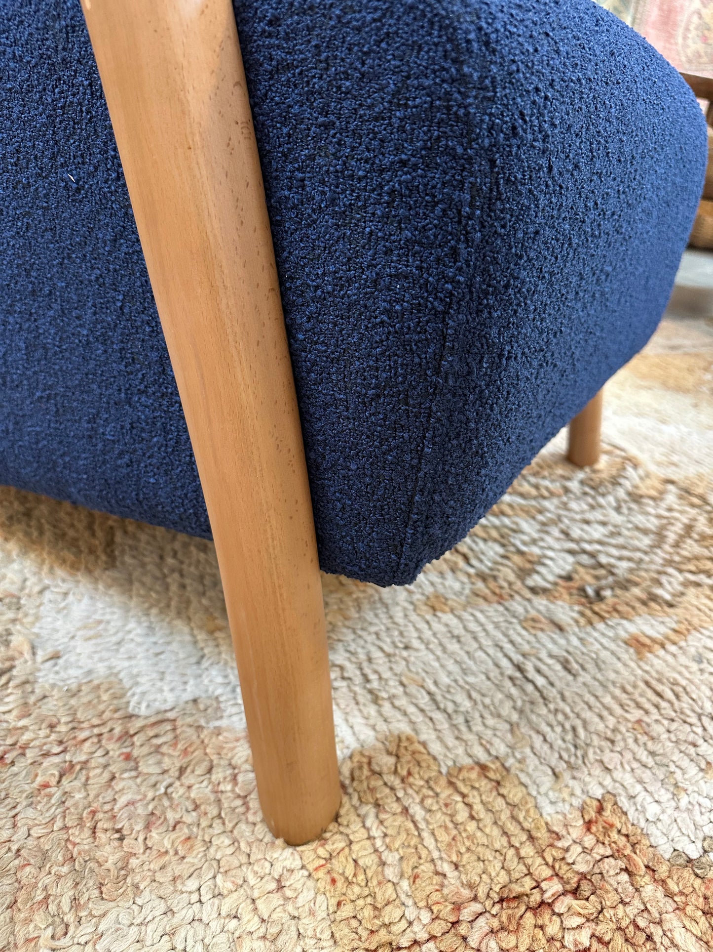 Modern Design Upholstered Walnut Arm Chair - 3 Colors