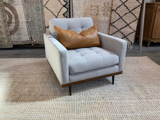 Modern Design Upholstered Arm Chairs - Wood Front