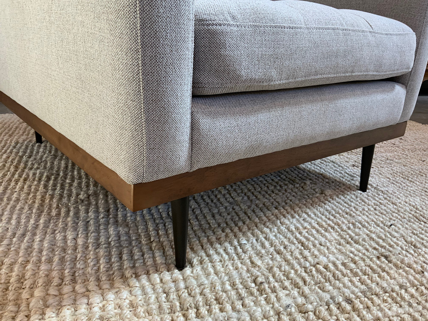 Modern Design Upholstered Arm Chairs - Wood Front