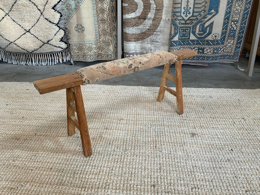 Vintage Turkish Upholstered Entryway Bench - CB108