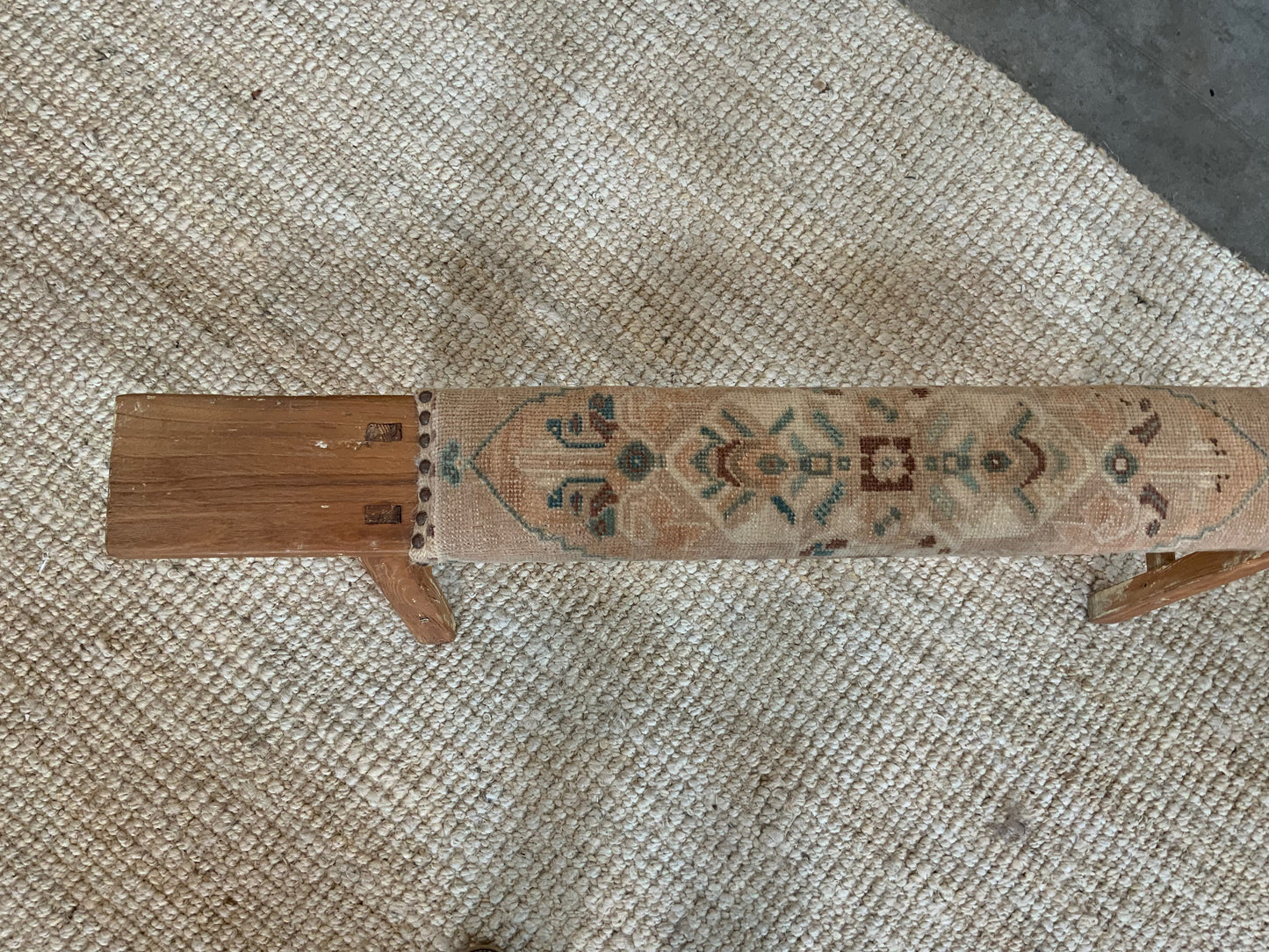 Vintage Turkish Upholstered Entryway Bench - CB108