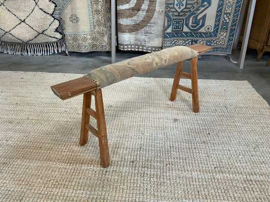 Vintage Turkish Upholstered Entryway Bench - CB106