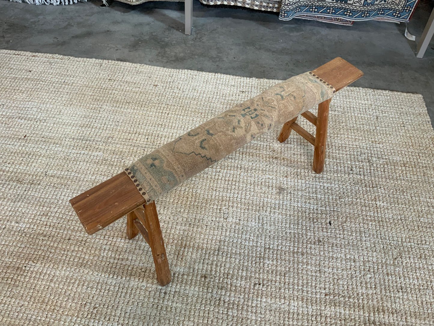 Vintage Turkish Upholstered Entryway Bench - CB106