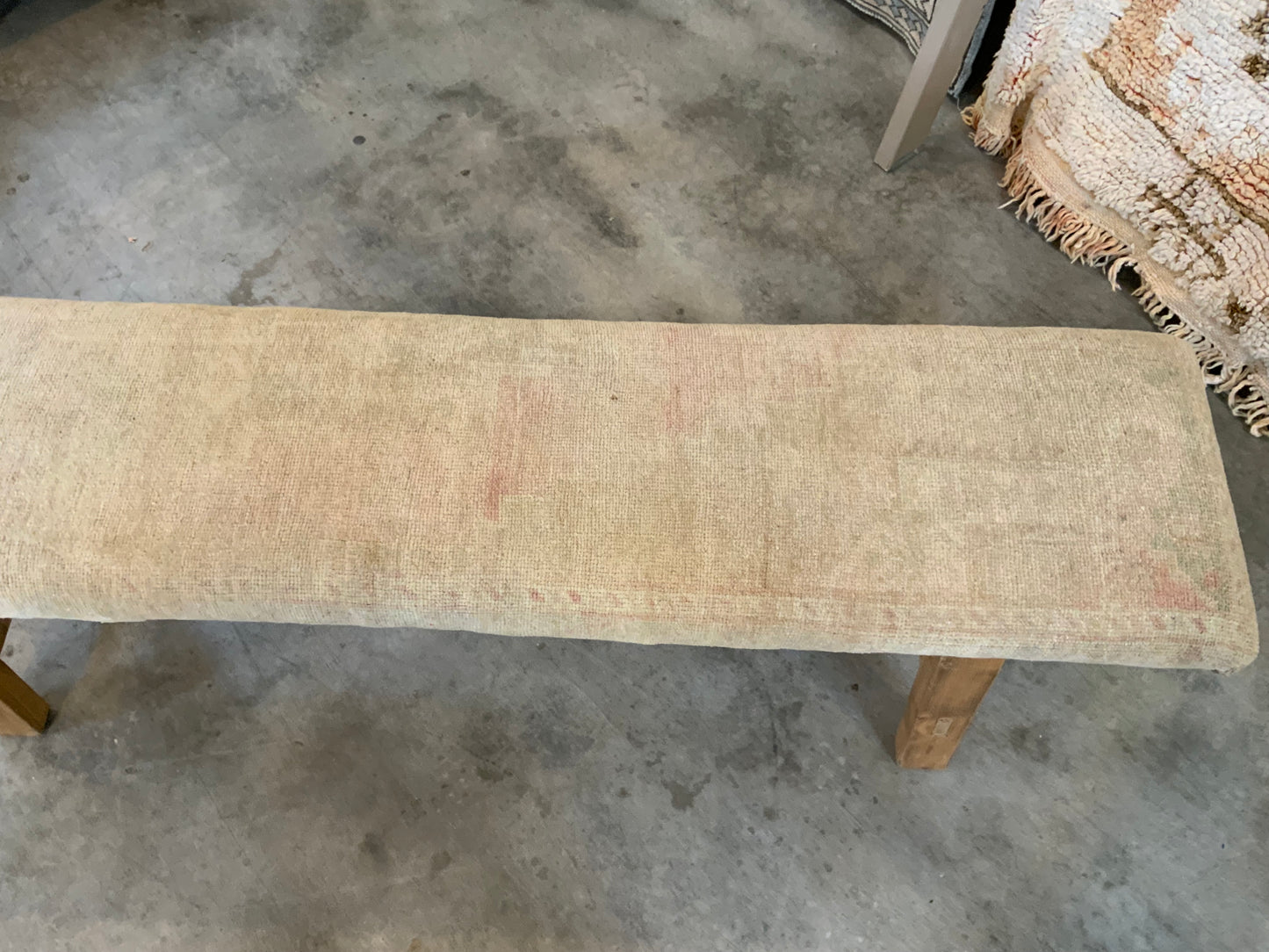 LG - Vintage Rug Upholstered Wood Bench