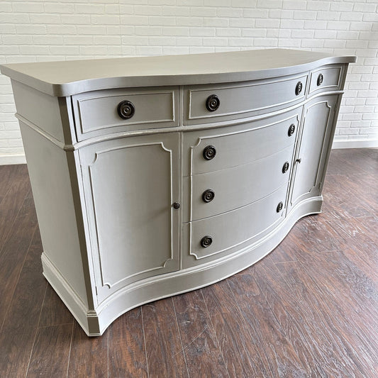 Vintage Traditional Bow Front Side Board - Ash Gray