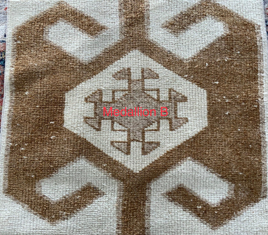 TK1001  - Customizable Vintage Rug Upholstered Ottoman - B
