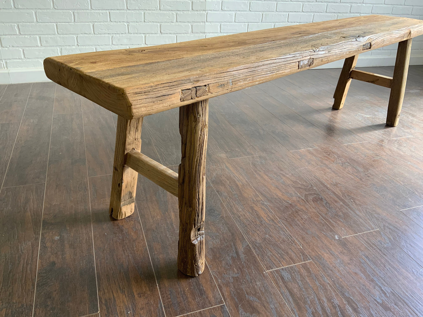 Reclaimed Elm 5’7” Entryway Bench