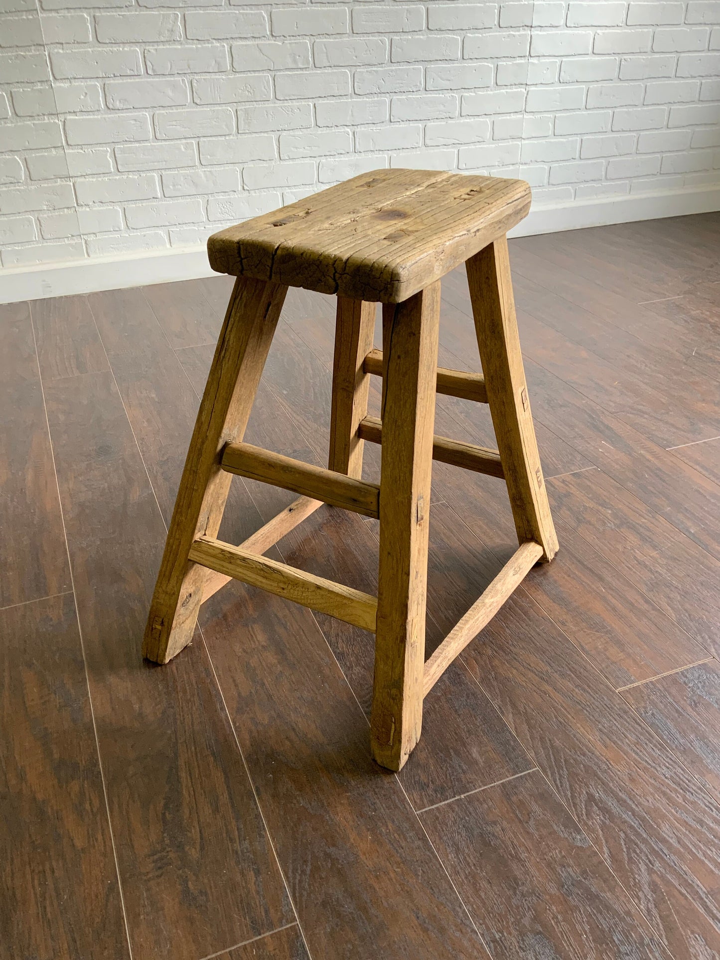 Vintage Reclaimed Elm Wood Seat