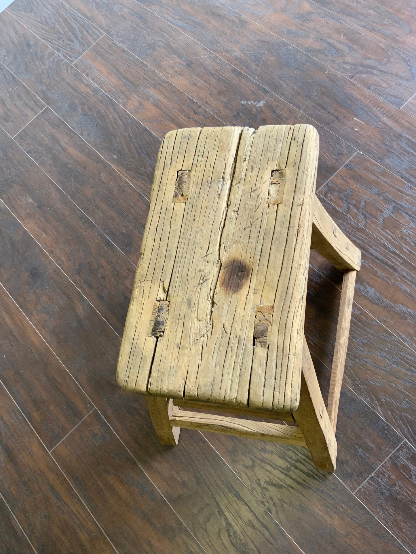 Vintage Reclaimed Elm Wood Seat