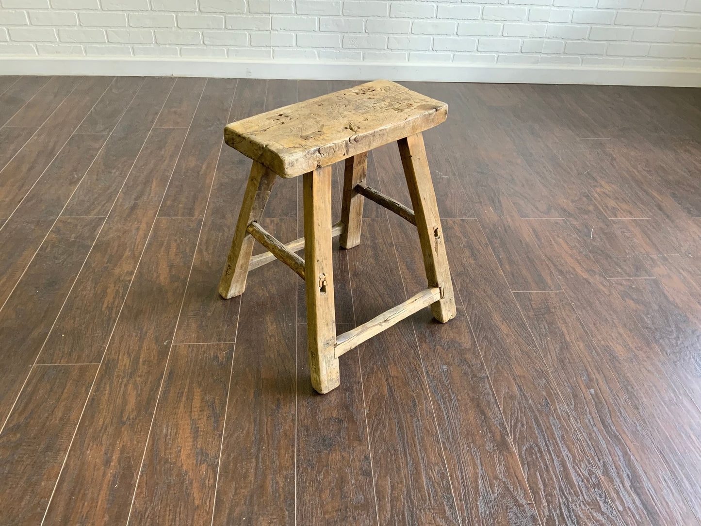 Vintage Reclaimed Elm Wood Seat