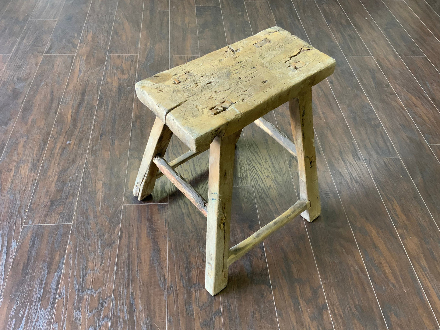 Vintage Reclaimed Elm Wood Seat