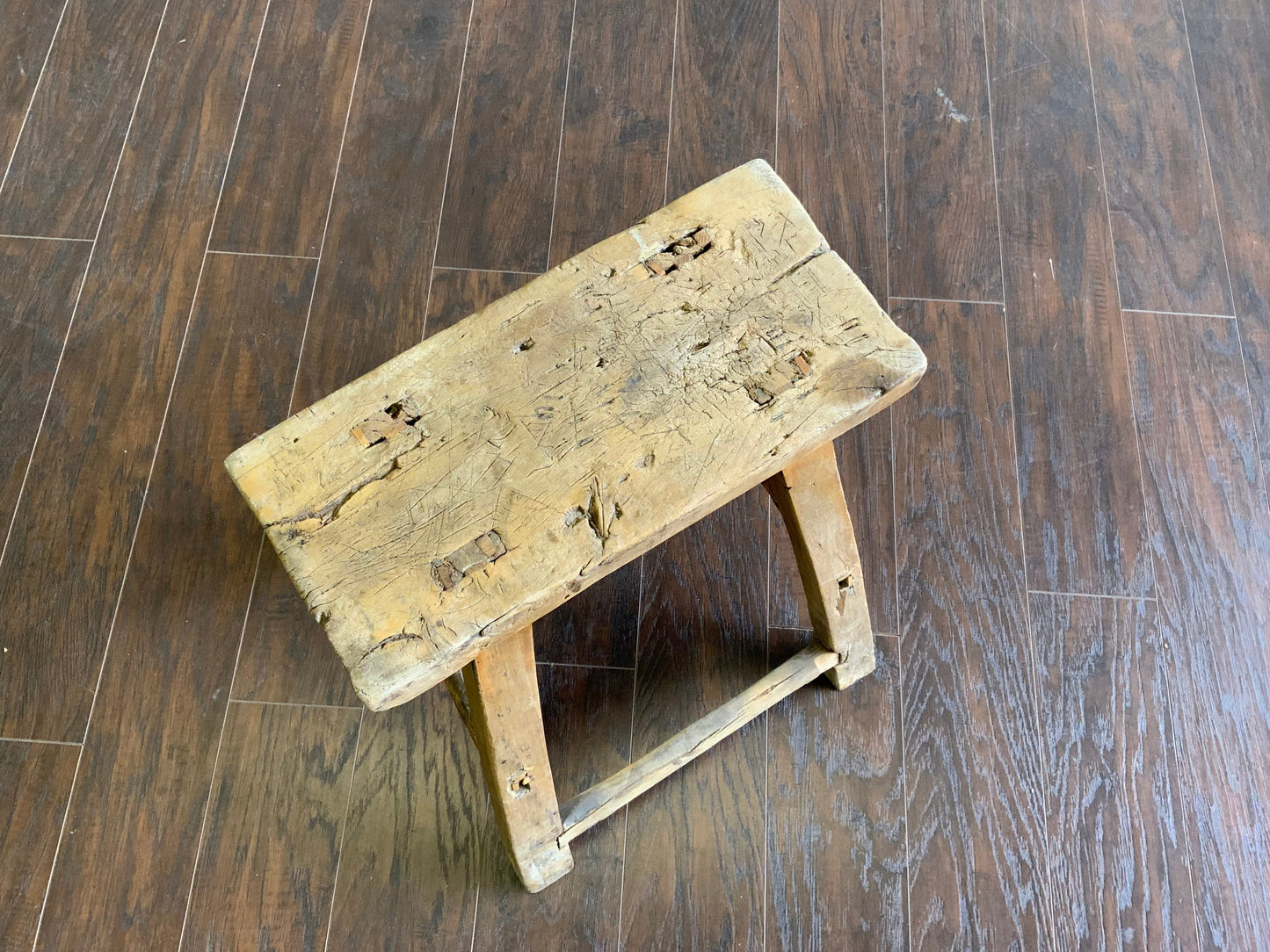 Vintage Reclaimed Elm Wood Seat