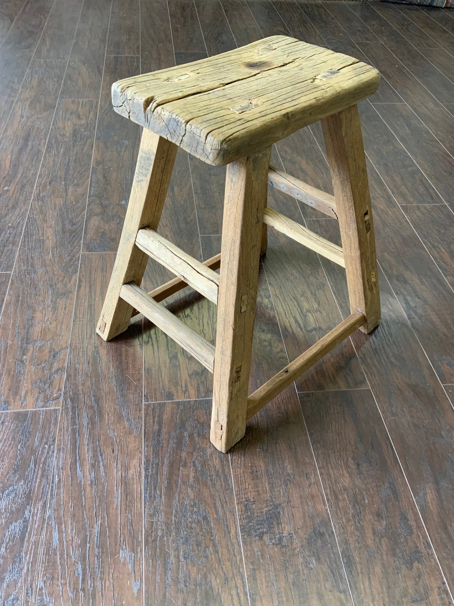 Vintage Reclaimed Elm Wood Seat