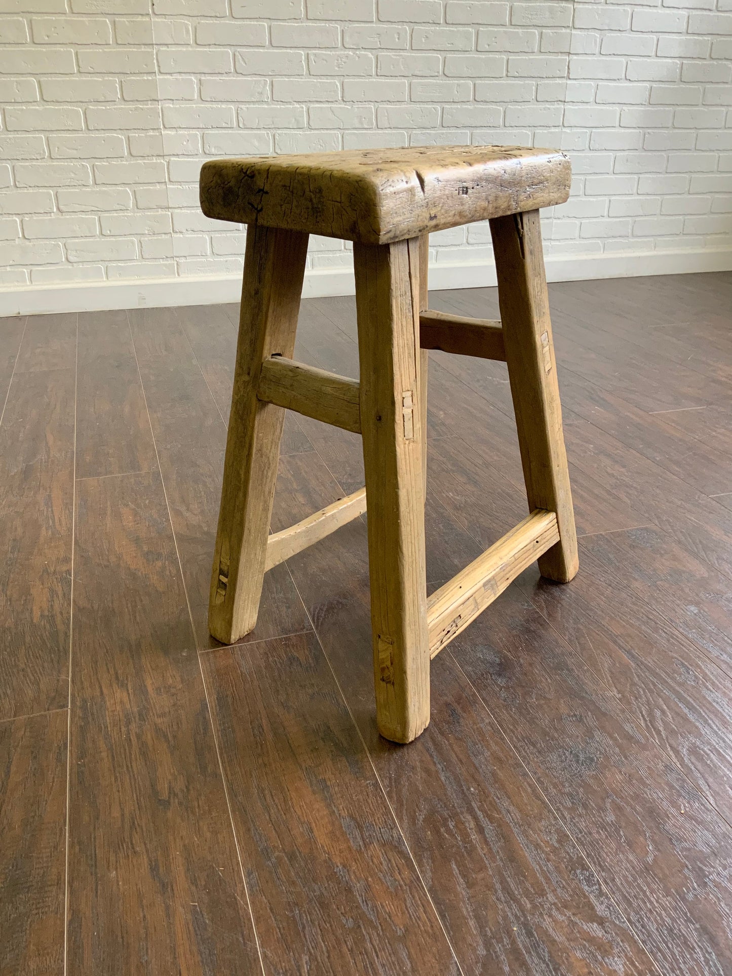 Vintage Reclaimed Elm Wood Seat