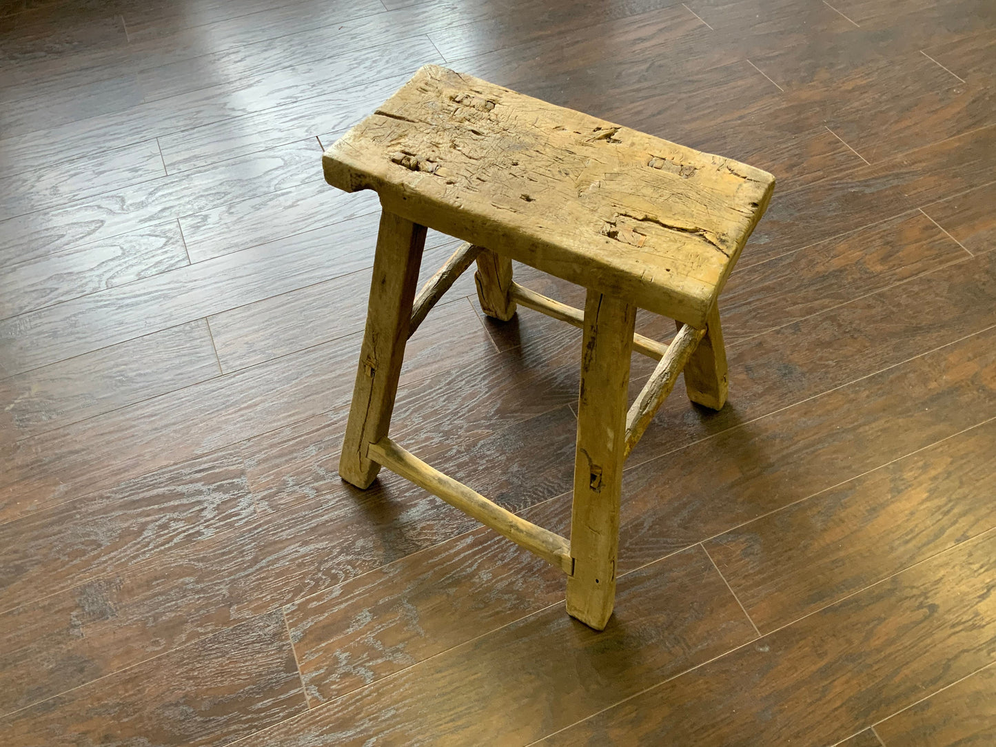 Vintage Reclaimed Elm Wood Seat