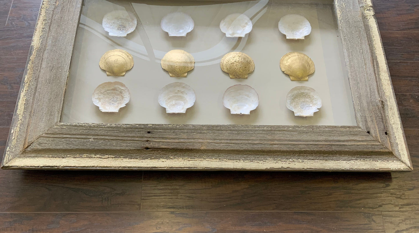 LG - Rectangle Reclaimed Wood Shadow Box - 31” x 45” - 12 Scallops