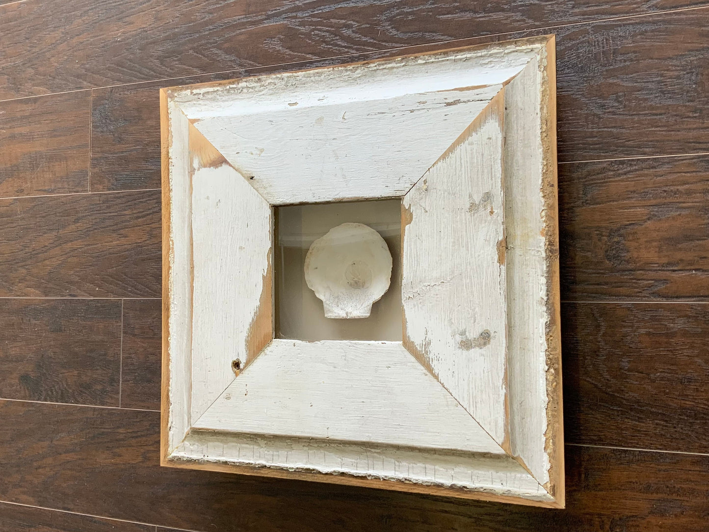SM - Square Reclaimed Wood Shadow Box - 16.5” - Scallops
