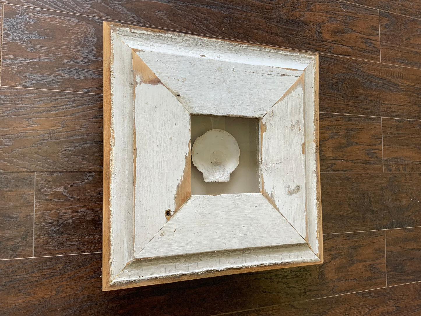 SM - Square Reclaimed Wood Shadow Box - 16.5” - Scallops