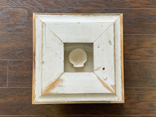 SM - Square Reclaimed Wood Shadow Box - 16.5” - Scallops
