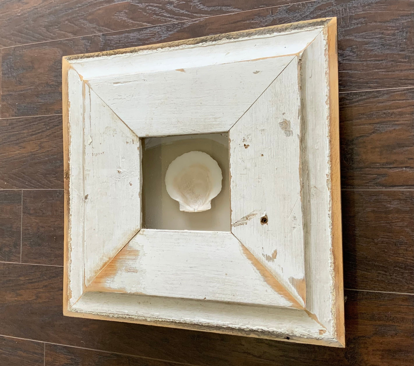 SM - Square Reclaimed Wood Shadow Box - 16.5” - Scallops