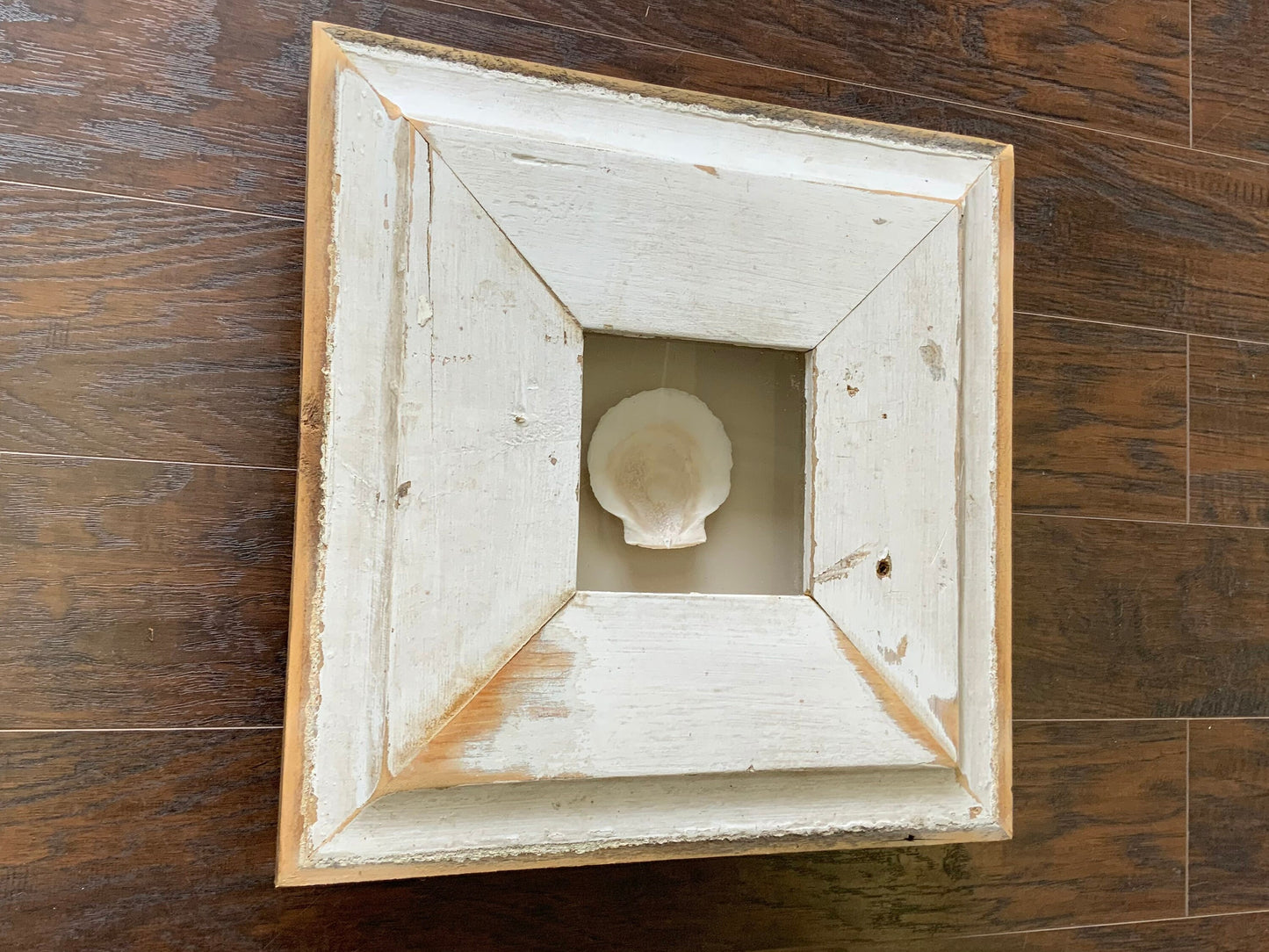 SM - Square Reclaimed Wood Shadow Box - 16.5” - Scallops