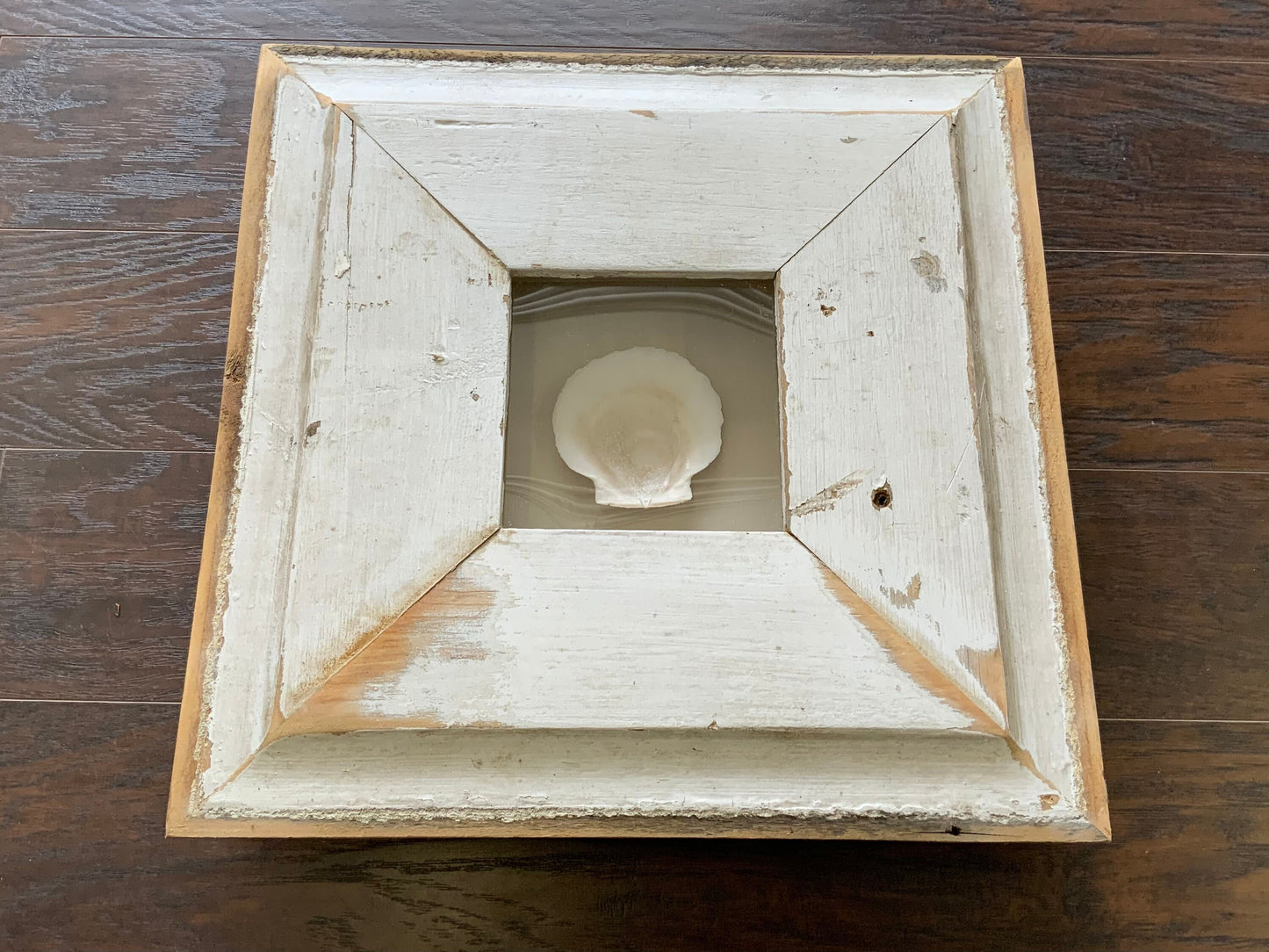 SM - Square Reclaimed Wood Shadow Box - 16.5” - Scallops